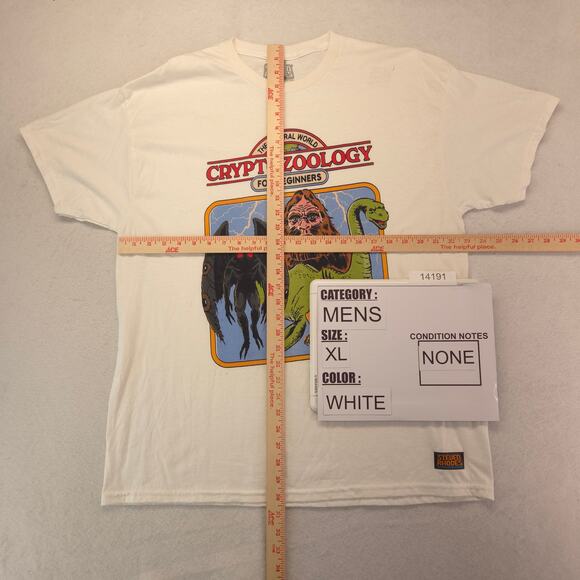 Steven Rhodes Cryptozoology Crew Neck Shirt Mens Size Extra Large XL White - Picture 5 of 9